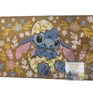 Disney Blue and Pink Stitch Easter Outdoor Mat 18x28 inches NEW